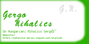 gergo mihalics business card